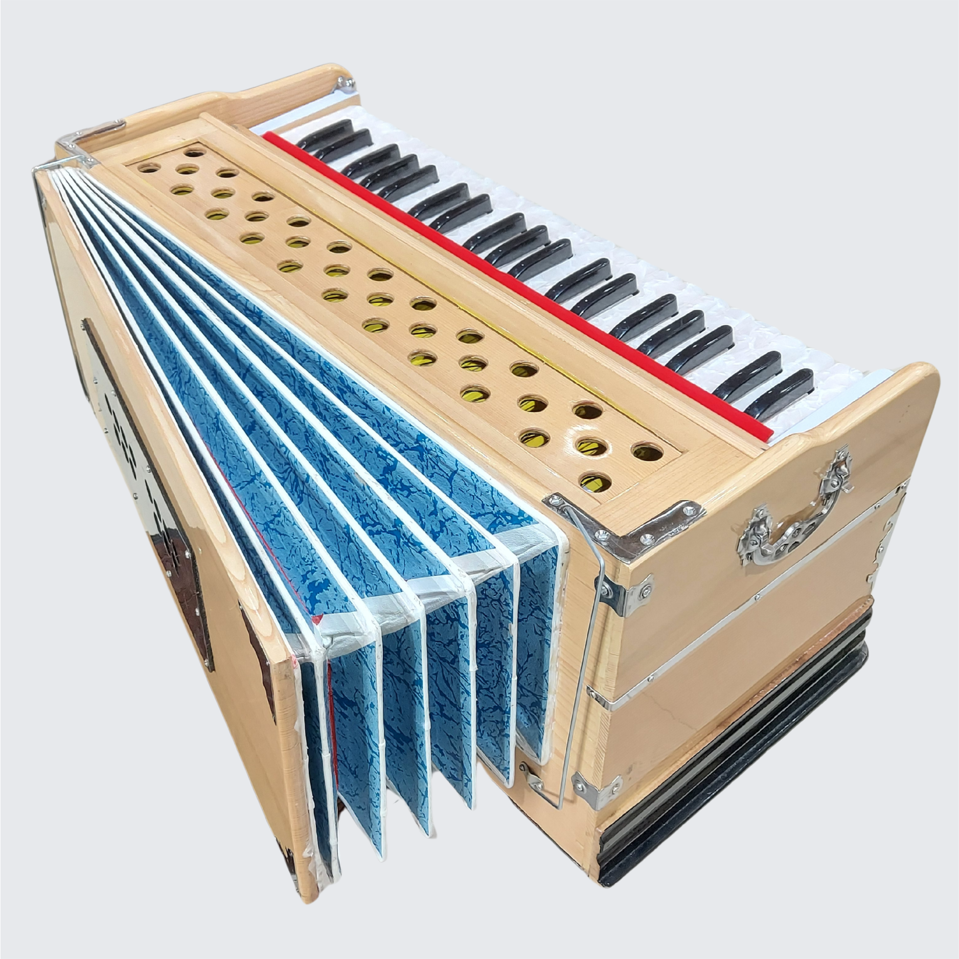 Harmonium 9-Stopper Chudidaar Bellows Double Reed (Bass Male Reeds) – Grade 1