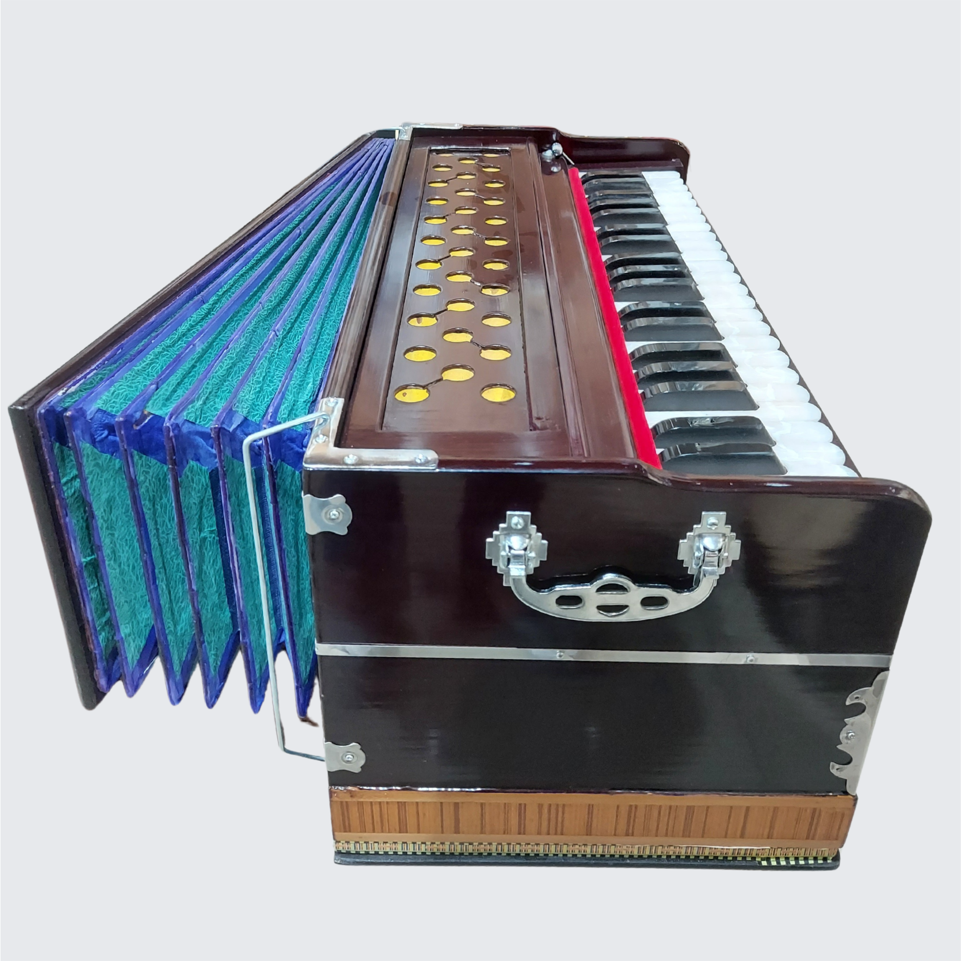 Harmonium 9-Stopper Chudidaar Bellows Double Reed (Bass Male Reeds) – Grade 3