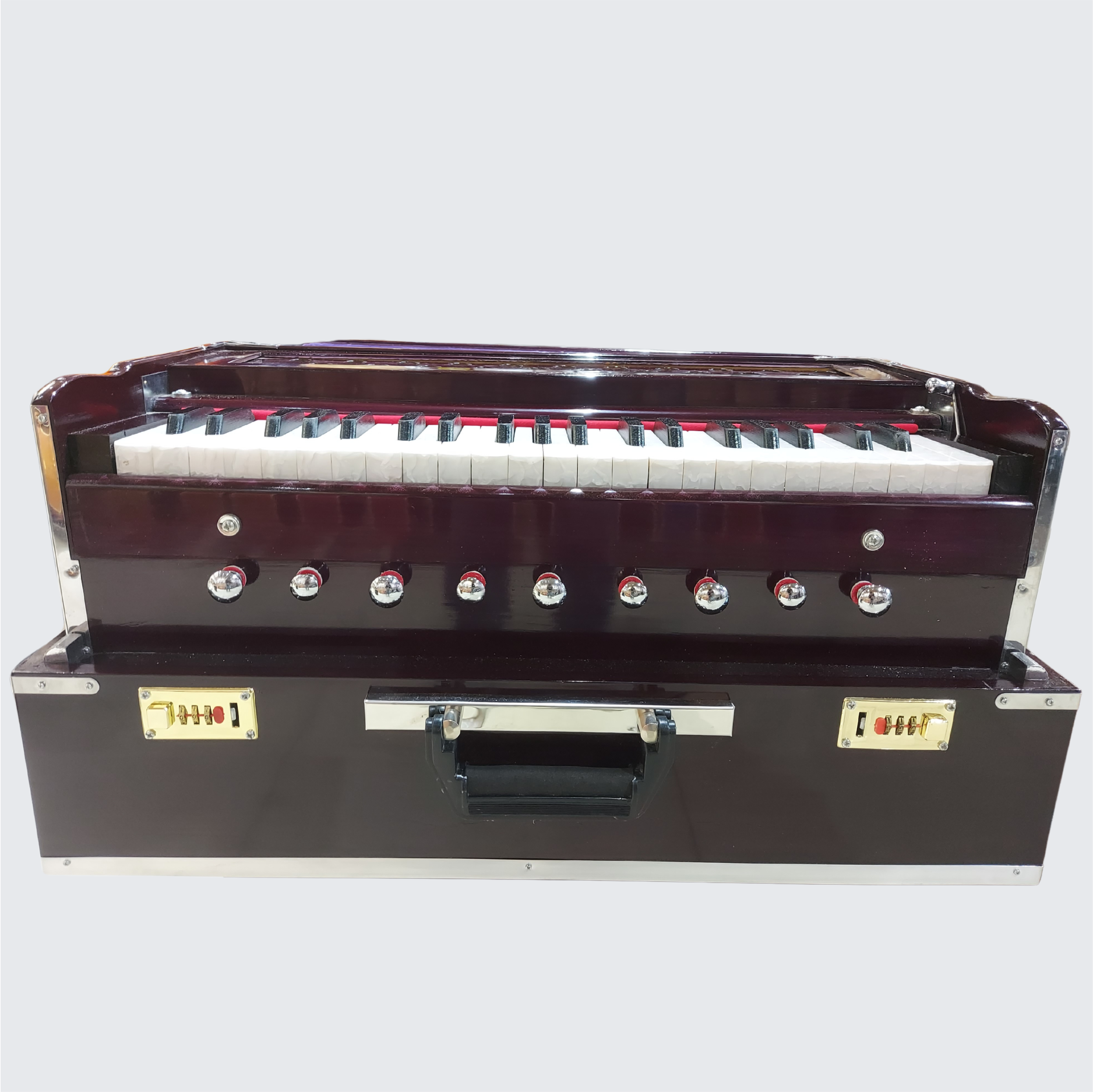 Harmonium Folding 9-Stopper Chudidaar Bellows Double Reed (Bass-Male) Pro Series