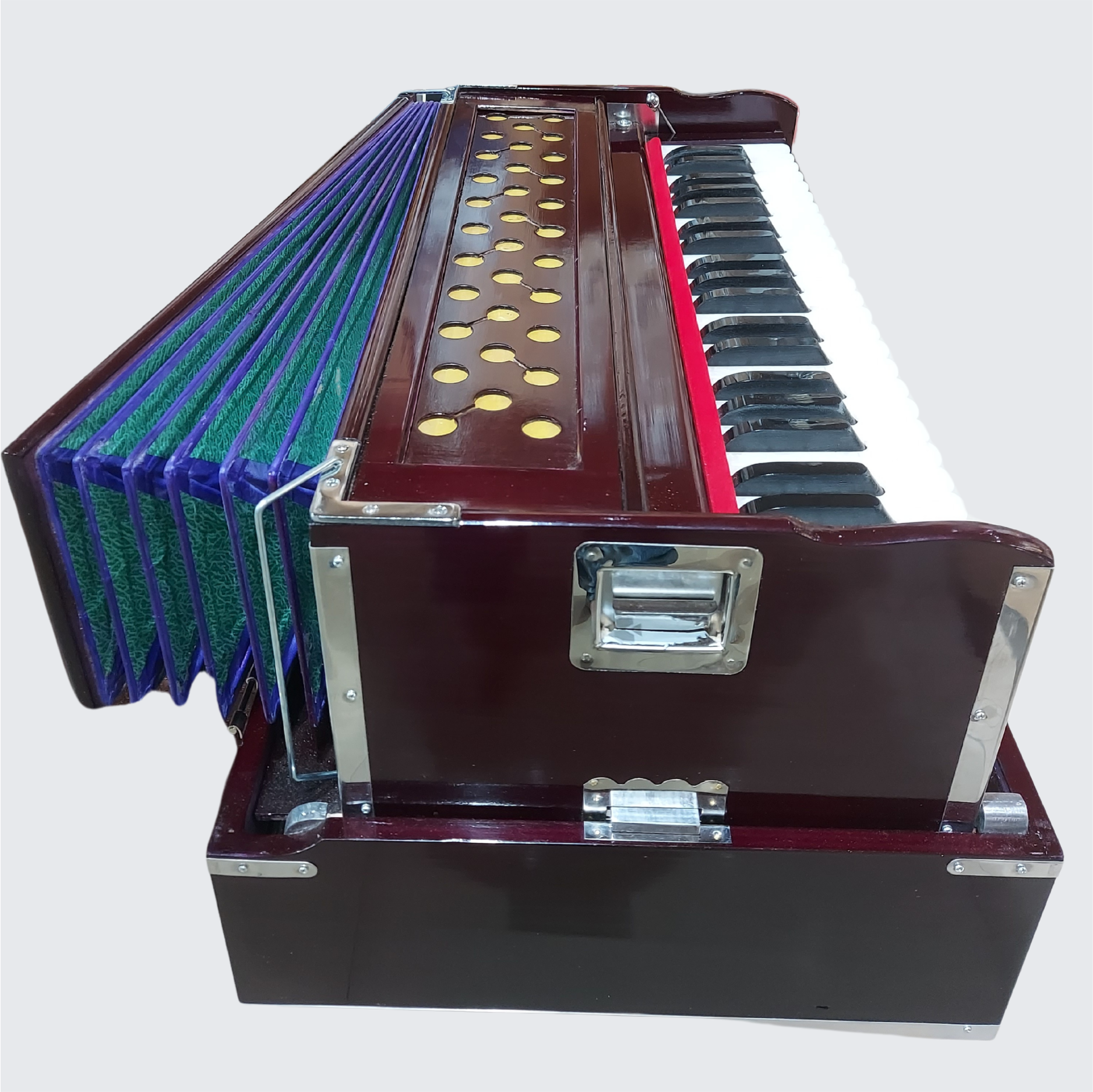 Harmonium Folding 9-Stopper Chudidaar Bellows Double Reed (Bass-Male) Pro Series