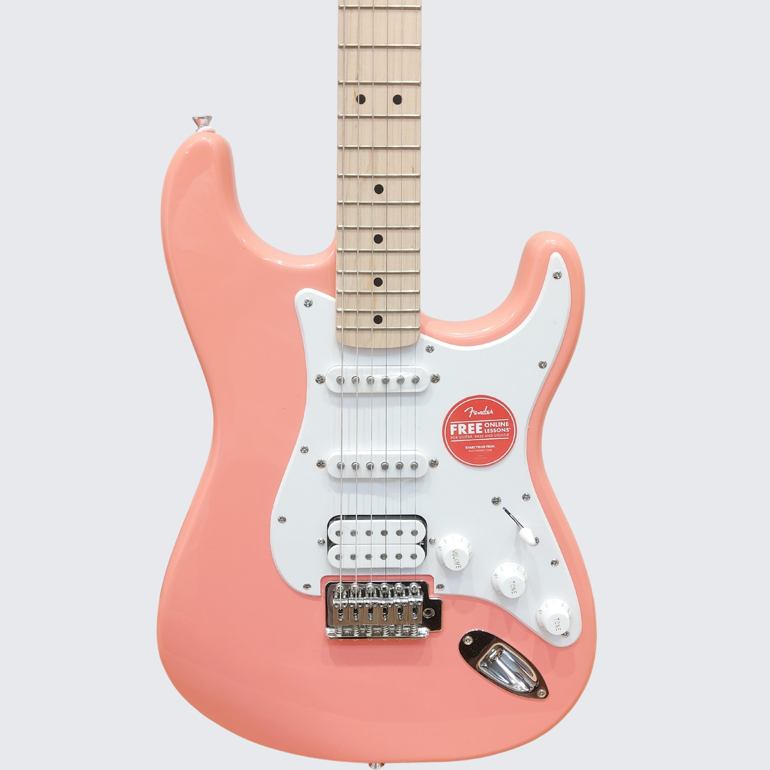 Fender Squier Sonic Stratocaster HSS Electric Guitar Tahitian Coral Color- Body Image