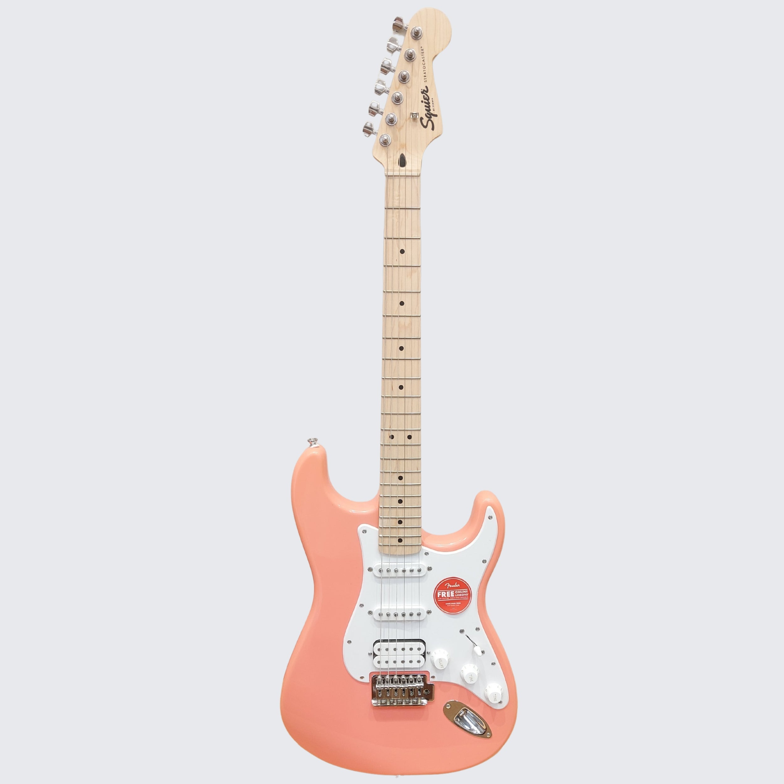 Fender Squier Sonic Stratocaster HSS Electric Guitar Tahitian Coral Color - Full Body Image