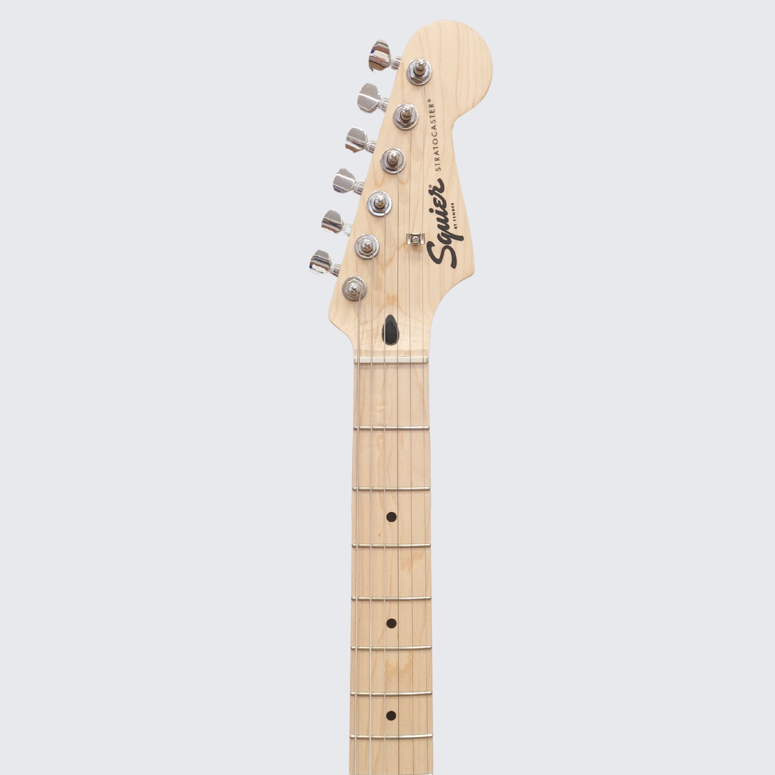 Fender Squier Sonic Stratocaster HSS Electric Guitar Tahitian Coral Color- Neck & Headstock Image